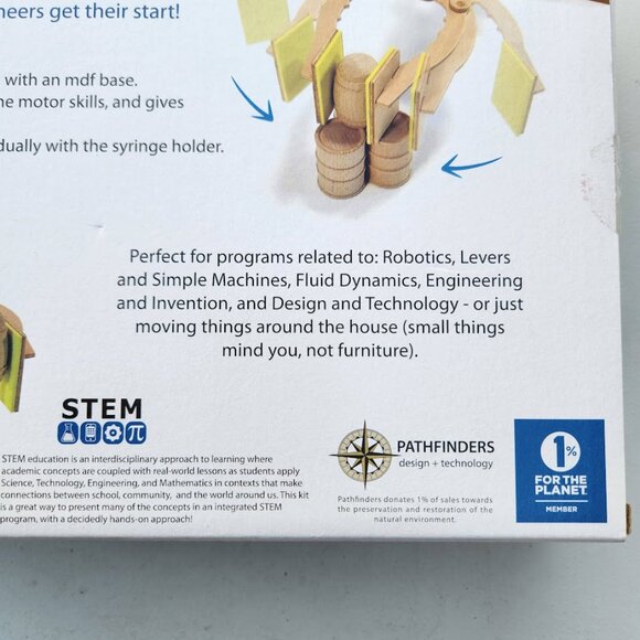 NEW PATHFINDERS STEM Kit Hydraulic Robotic Arm |Wooden Building STEM Kit Toy Mec - Picture 10 of 16